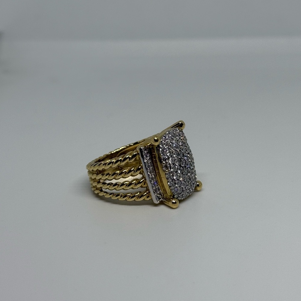 DAVID YURMAN 18k GOLD RING WITH WHITE DIAMONDS - Picture 5 of 6